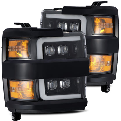 15-19 Chevrolet Silverado 2500HD/3500HD MKII NOVA-Series LED Projector Headlights Jet Black - view 1