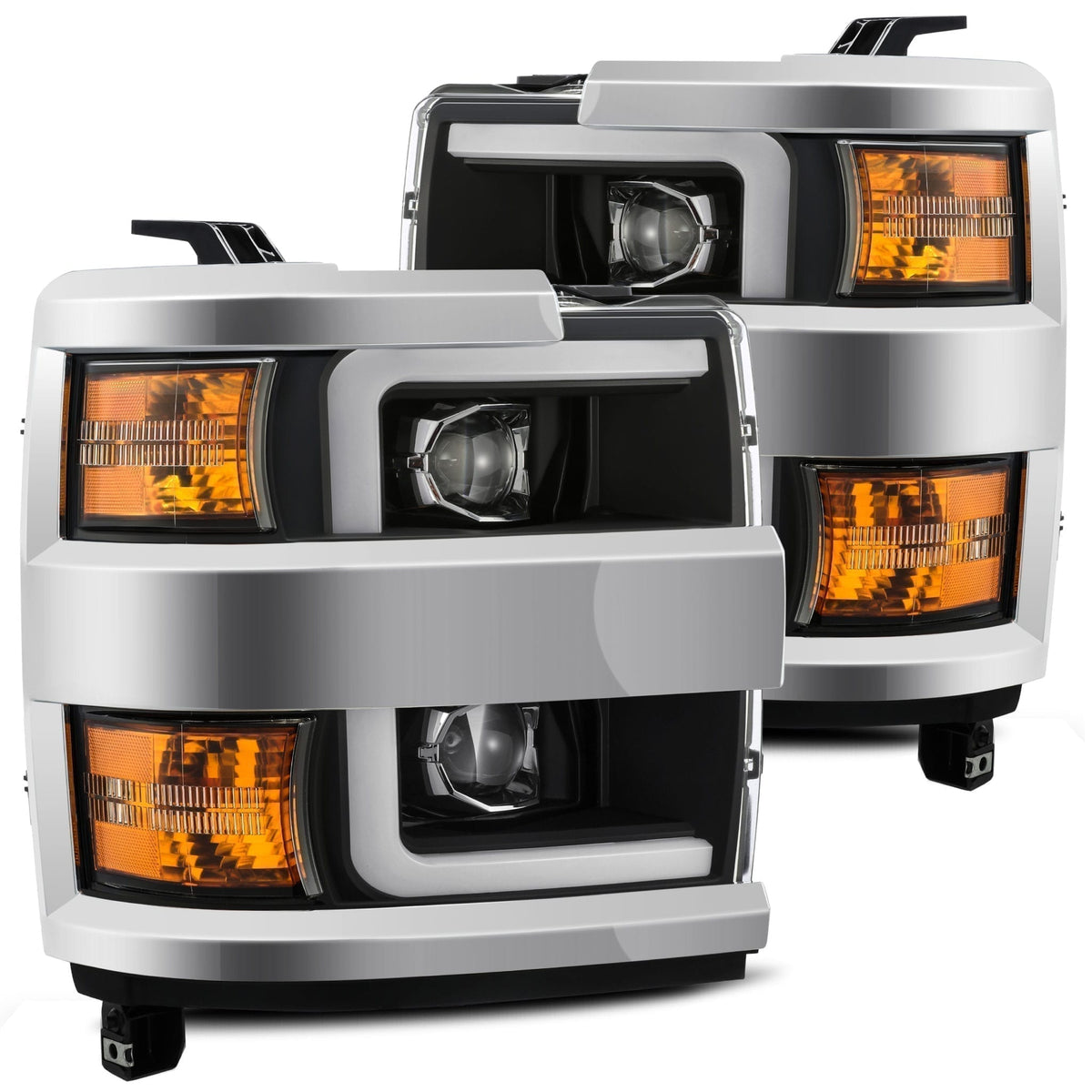 15-19 Chevrolet Silverado 2500HD/3500HD PRO-Series Halogen Projector Headlights Black - view 1