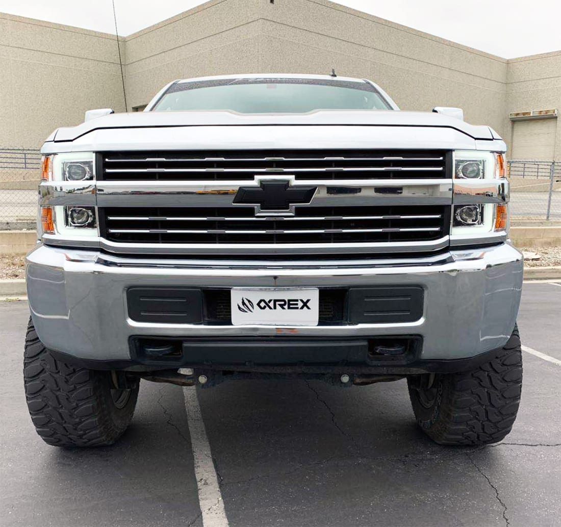 15-19 Chevrolet Silverado 2500HD/3500HD LUXX-Series LED Projector Headlights Chrome - view 3