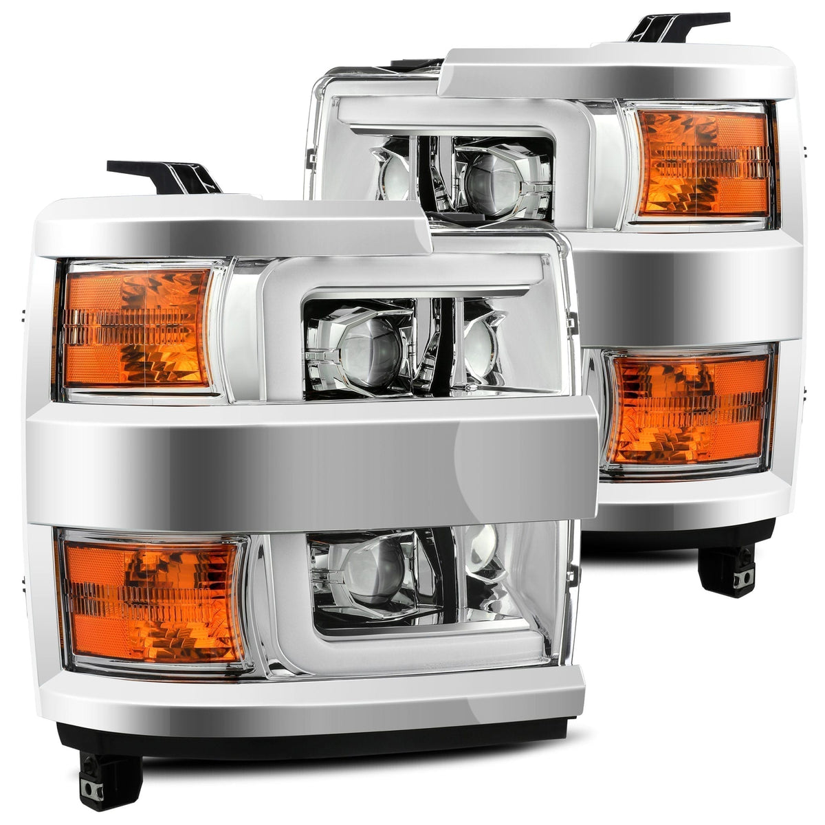 15-19 Chevrolet Silverado 2500HD/3500HD LUXX-Series LED Projector Headlights Chrome - view 1