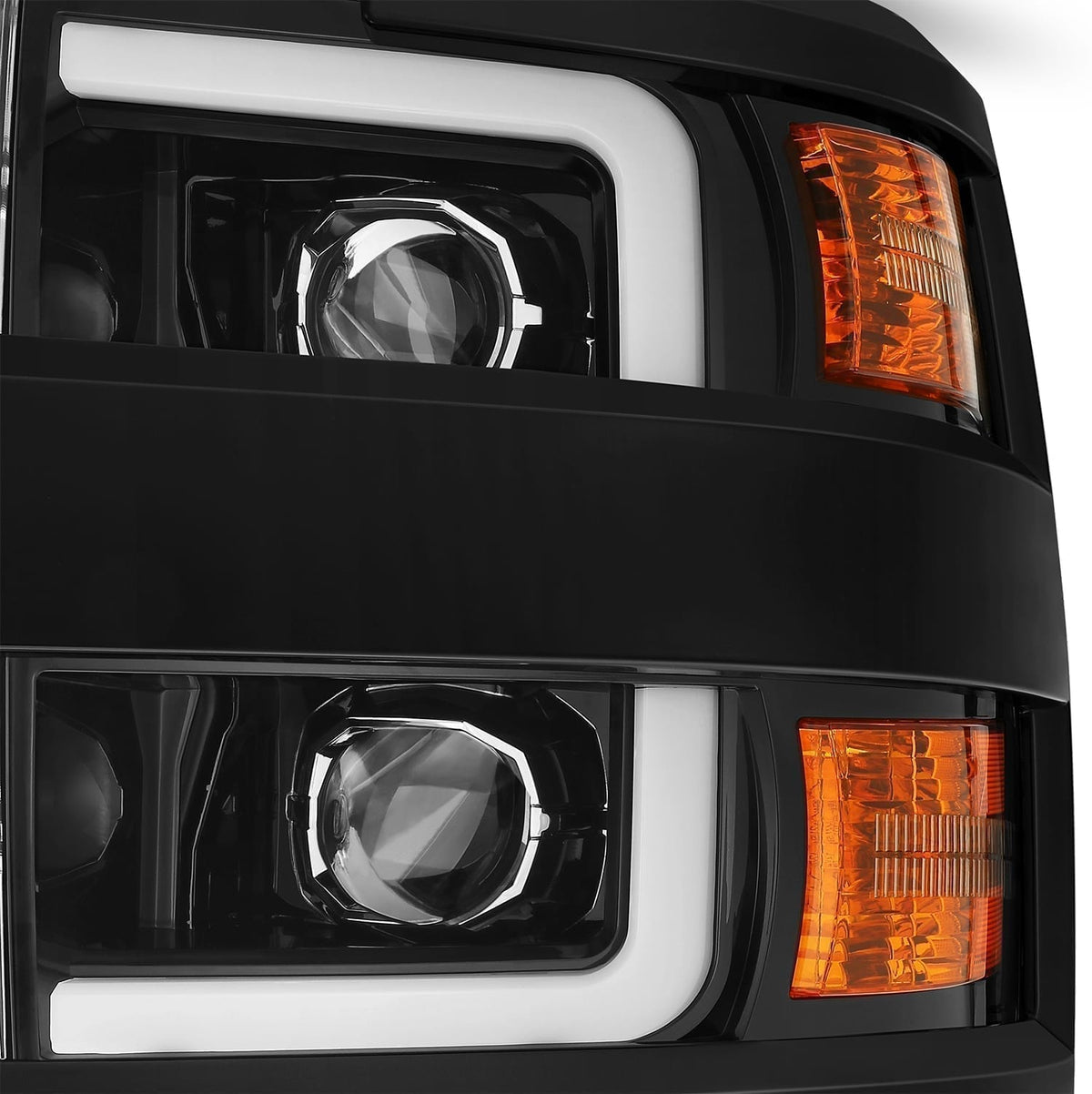 15-19 Chevrolet Silverado 2500HD/3500HD PRO-Series Halogen Projector Headlights Jet Black - view 6