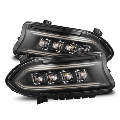 15-23 Dodge Charger NOVA-Series LED Projector Headlights Black - view 1