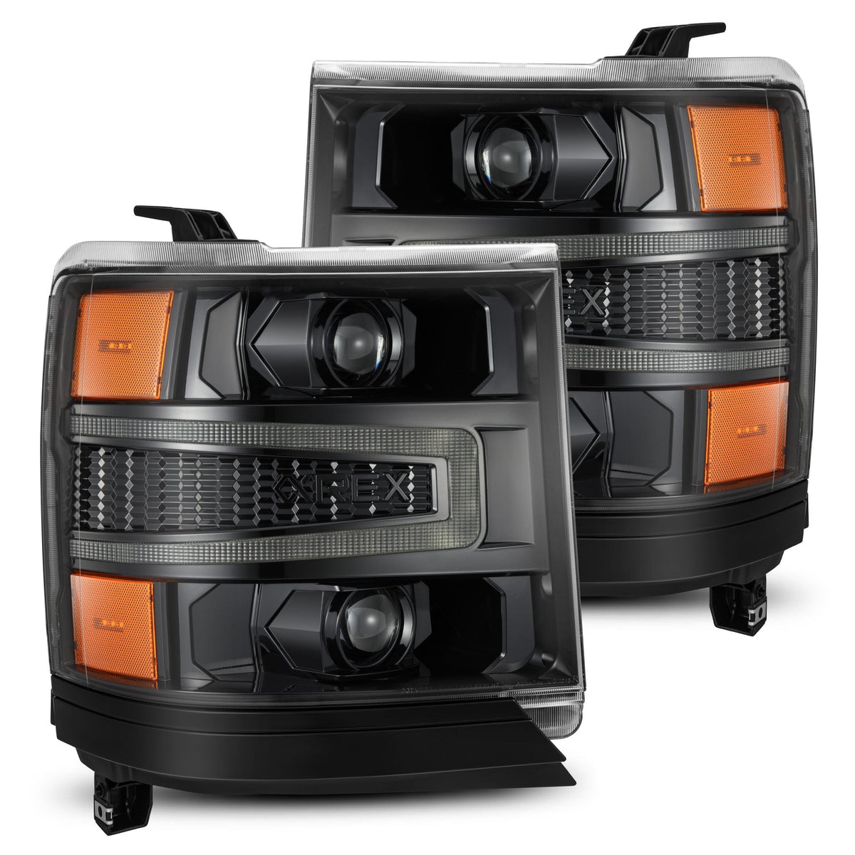 16-18 Chevrolet Silverado 1500 LUXX-Series LED Projector Headlights Alpha-Black - view 1