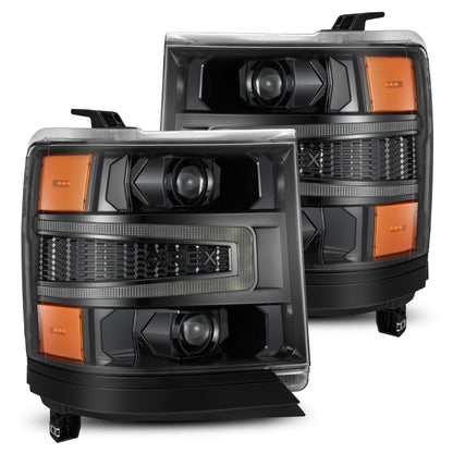 16-18 Chevrolet Silverado 1500 LUXX-Series LED Projector Headlights Alpha-Black - view 1