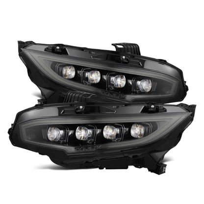 16-21 Honda Civic NOVA-Series LED Projector Headlights Alpha-Black - view 1