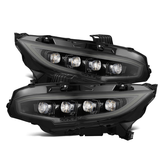 16-21 Honda Civic NOVA-Series LED Projector Headlights Alpha-Black - view 1