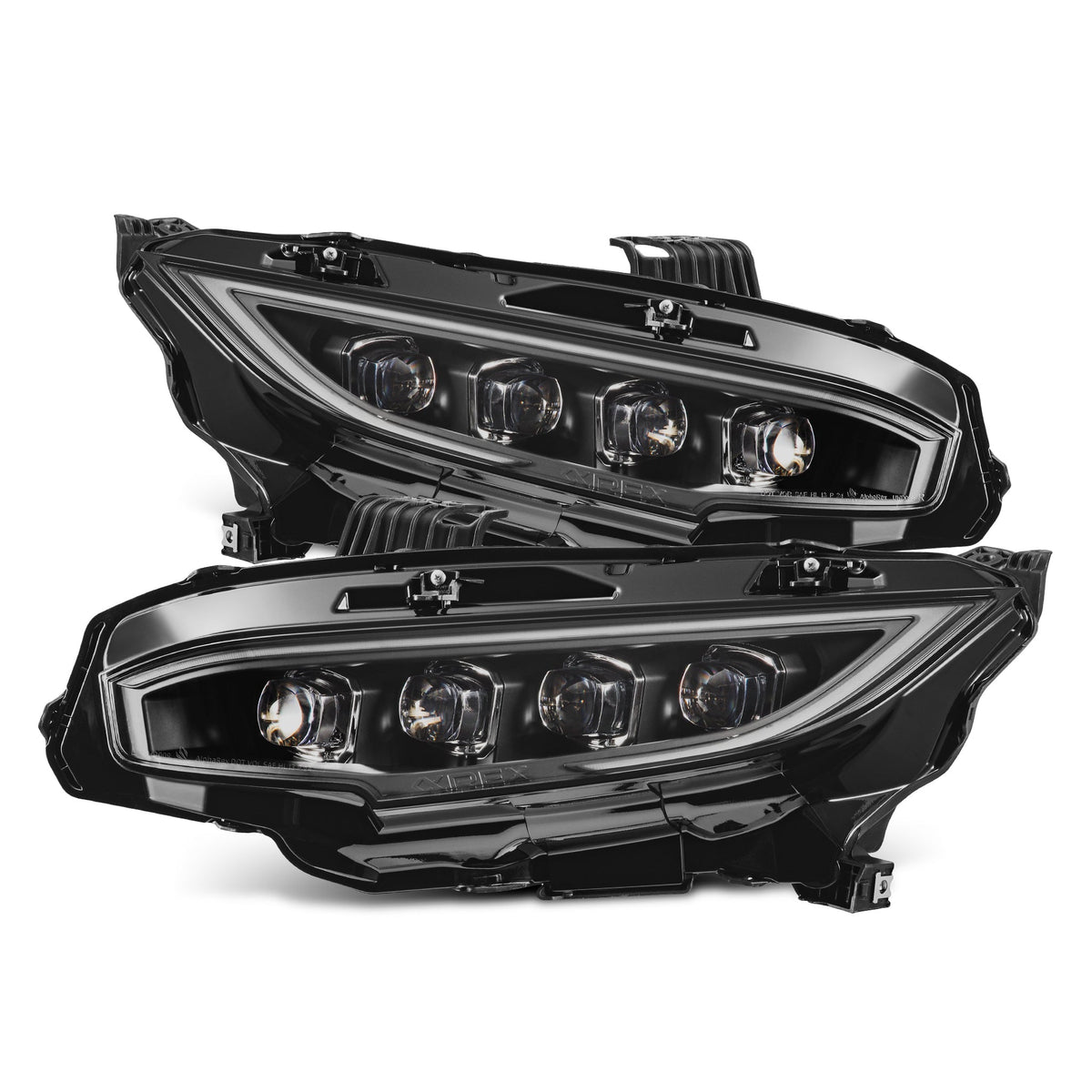 16-21 Honda Civic NOVA-Series LED Projector Headlights Black - view 1