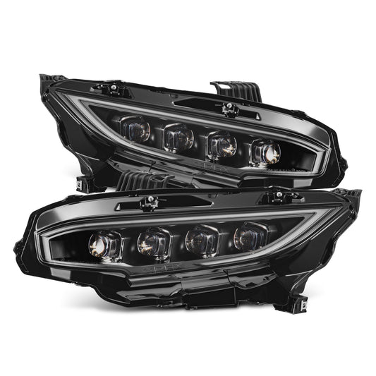 16-21 Honda Civic NOVA-Series LED Projector Headlights Black - view 1
