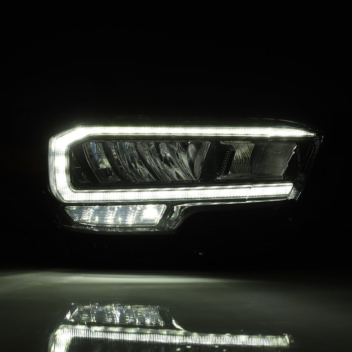 16-23 Toyota Tacoma LUXX-Series LED Crystal Headlights Alpha-Black - view 2