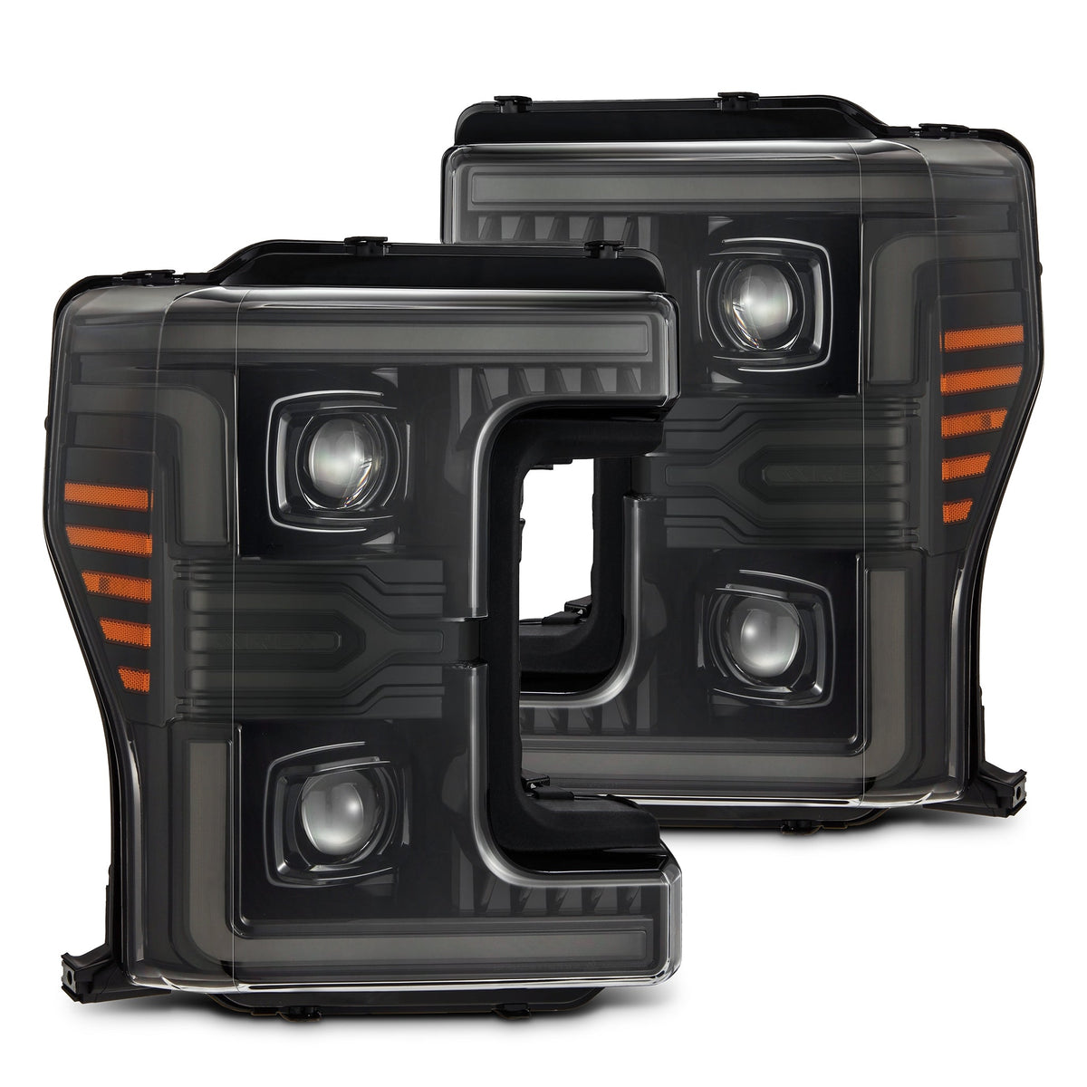 17-19 Ford Super Duty MKII LUXX-Series LED Projector Headlights Alpha-Black - view 1