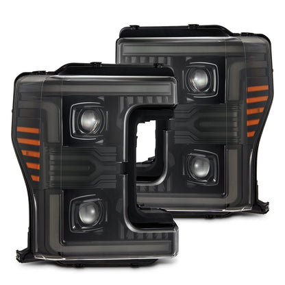17-19 Ford Super Duty MKII LUXX-Series LED Projector Headlights Alpha-Black - view 1
