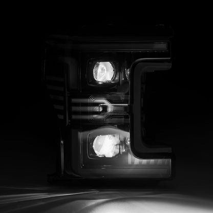 17-19 Ford Super Duty MKII LUXX-Series LED Projector Headlights Alpha-Black - view 9