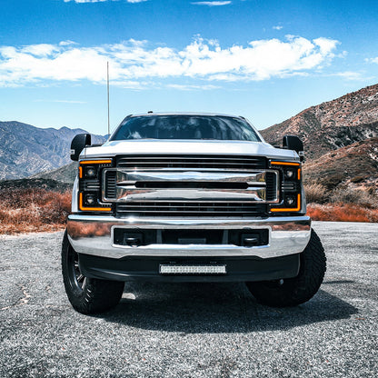 17-19 Ford Super Duty MKII LUXX-Series LED Projector Headlights Black - view 5