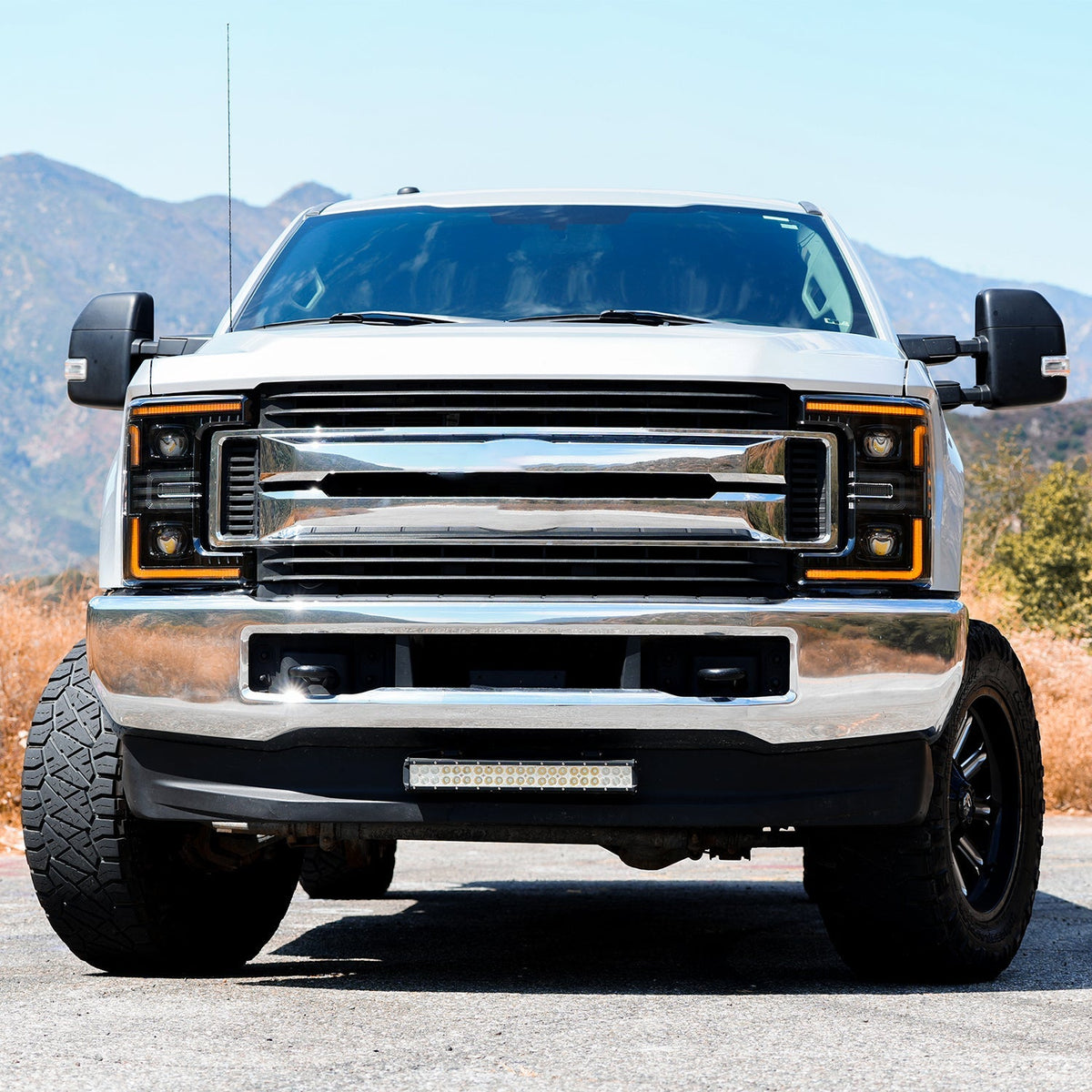17-19 Ford Super Duty MKII LUXX-Series LED Projector Headlights Black - view 4