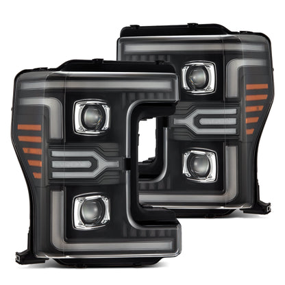 17-19 Ford Super Duty MKII LUXX-Series LED Projector Headlights Black - view 1