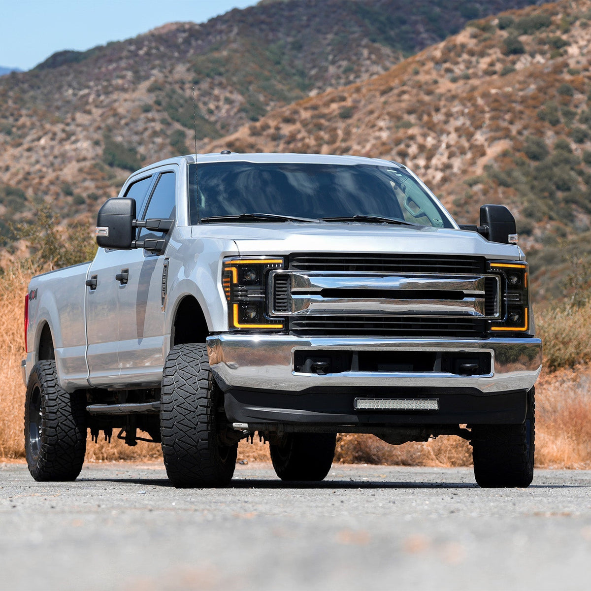 17-19 Ford Super Duty MKII LUXX-Series LED Projector Headlights Chrome - view 3