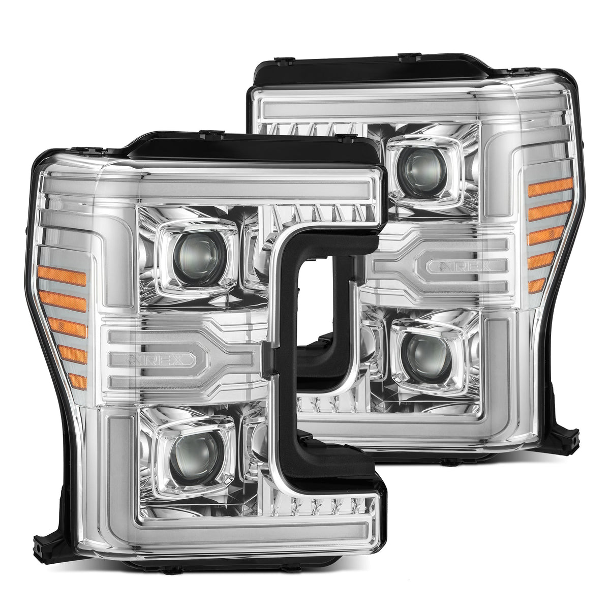 17-19 Ford Super Duty MKII LUXX-Series LED Projector Headlights Chrome - view 1