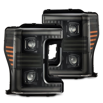 17-19 Ford Super Duty MKII PRO-Series Halogen Projector Headlights Alpha-Black - view 1