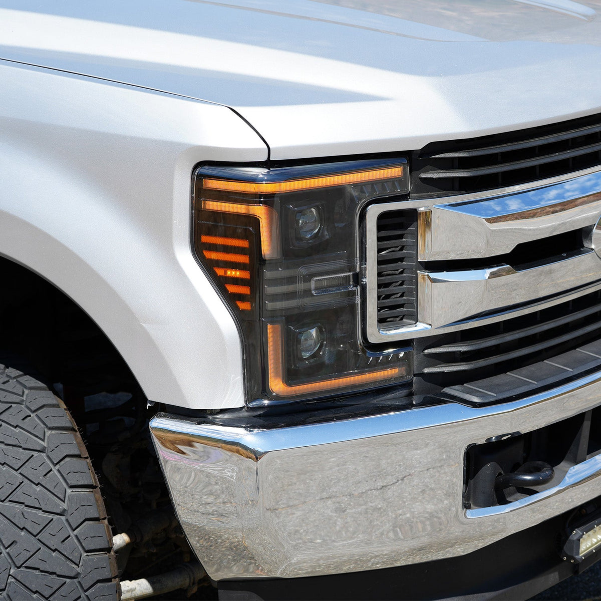 17-19 Ford Super Duty MKII PRO-Series Halogen Projector Headlights Alpha-Black - view 6
