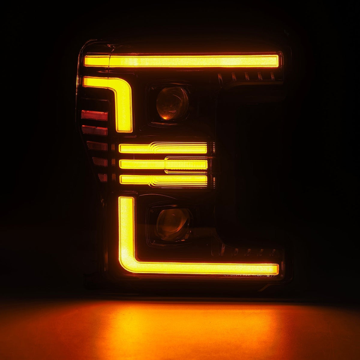 17-19 Ford Super Duty MKII PRO-Series Halogen Projector Headlights Black - view 9