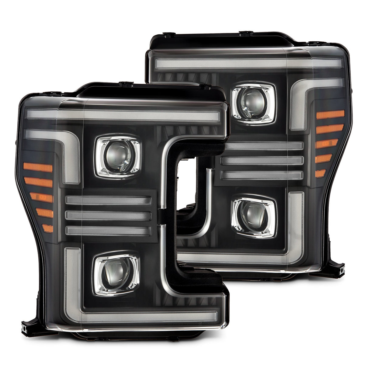 17-19 Ford Super Duty MKII PRO-Series Halogen Projector Headlights Black - view 1