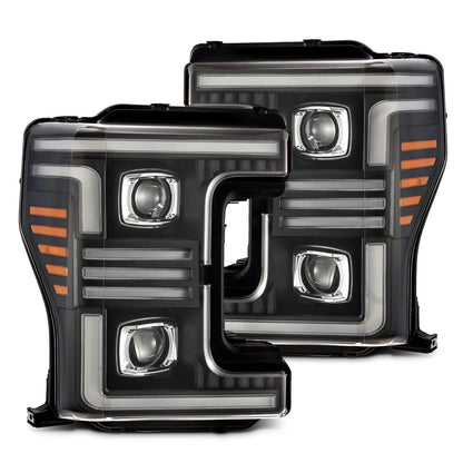 17-19 Ford Super Duty MKII PRO-Series Halogen Projector Headlights Black - view 1