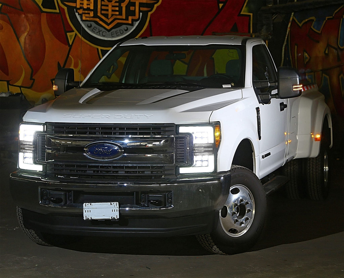 17-19 Ford Super Duty NOVA-Series LED Projector Headlights Chrome - view 3