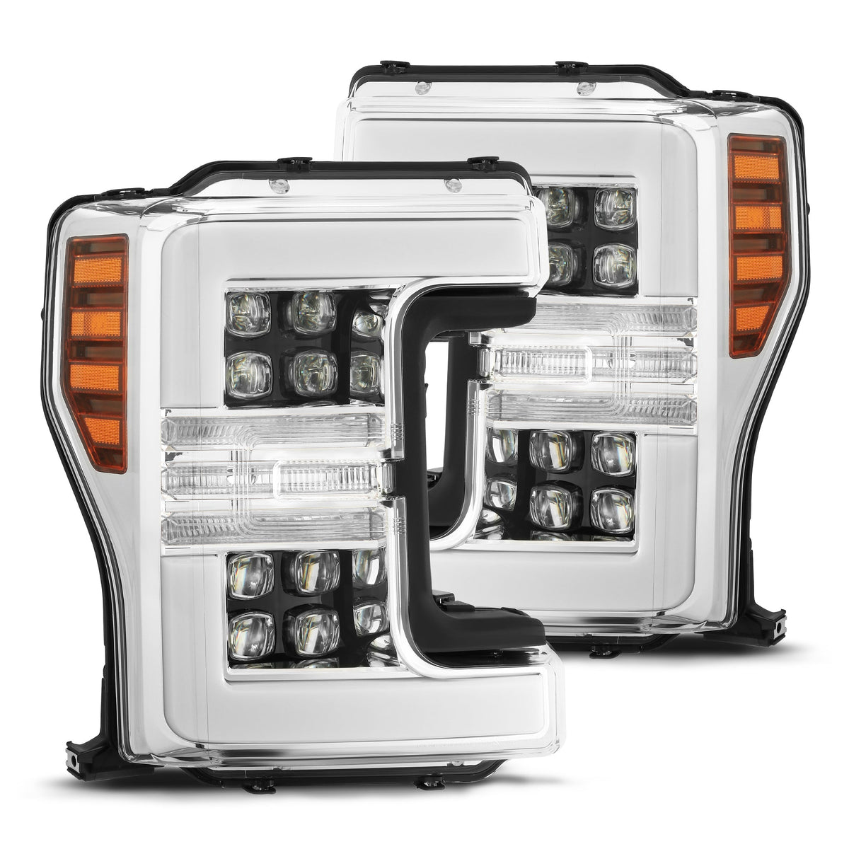 17-19 Ford Super Duty NOVA-Series LED Projector Headlights Chrome - view 1