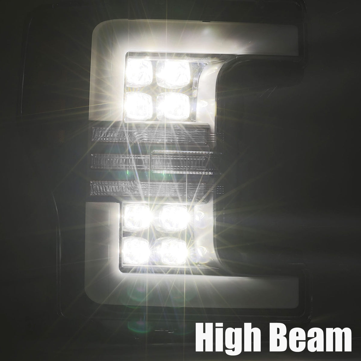 17-19 Ford Super Duty NOVA-Series LED Projector Headlights Chrome - view 6