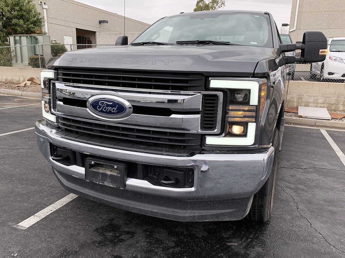 17-19 Ford Super Duty PRO-Series Halogen Projector Headlights Jet Black - view 5