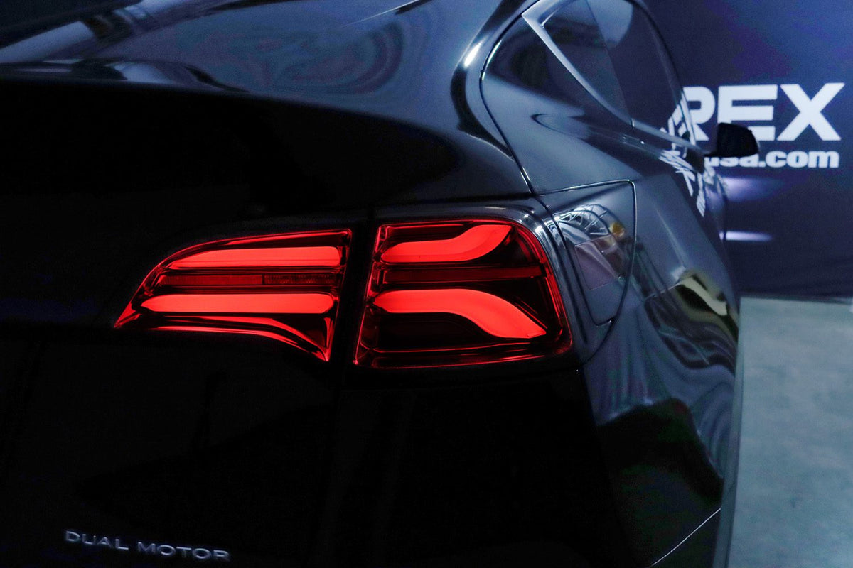 17-23 Tesla Model 3 / 20-24 Model Y (Without Stock Amber Turn Signal) PRO-Series LED Tail Lights Red Smoke - view 4