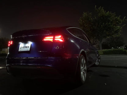 17-23 Tesla Model 3 / 20-24 Model Y (Without Stock Amber Turn Signal) PRO-Series LED Tail Lights Red Smoke - view 3