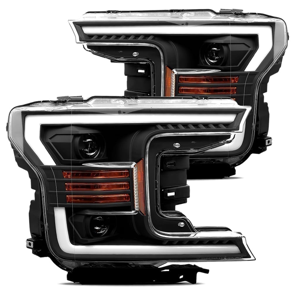 18-20 Ford F150 LUXX-Series LED Projector Headlights Black - view 1