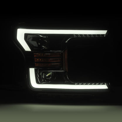 18-20 Ford F150 LUXX-Series LED Projector Headlights Jet Black - view 3