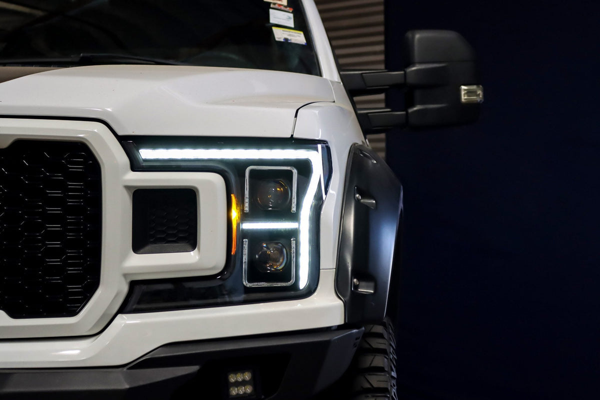 18-20 Ford F150 (MK II 14th Gen Style) LUXX-Series LED Projector Headlights Alpha-Black - view 15