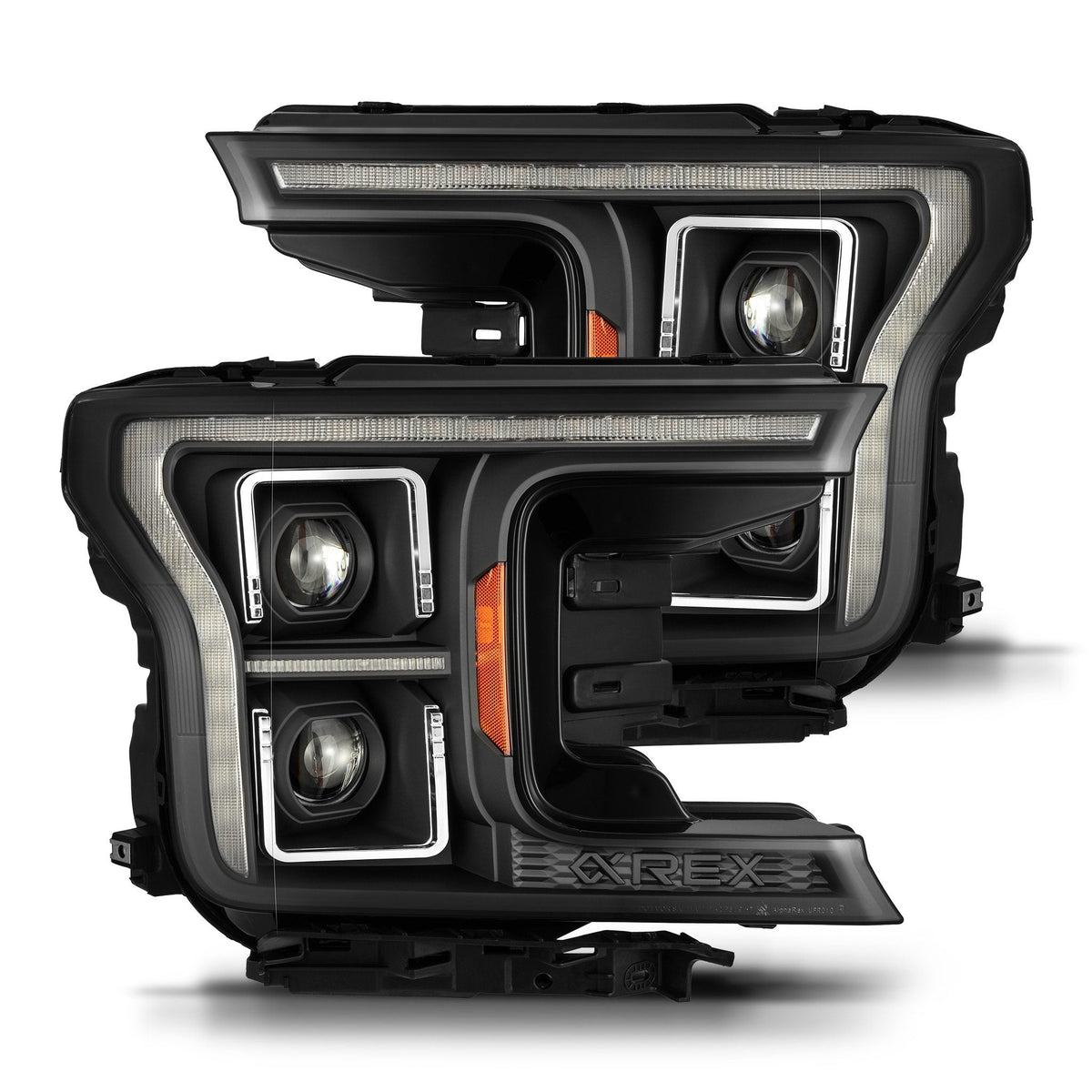 18-20 Ford F150 (MK II 14th Gen Style) LUXX-Series LED Projector Headlights Black - view 1
