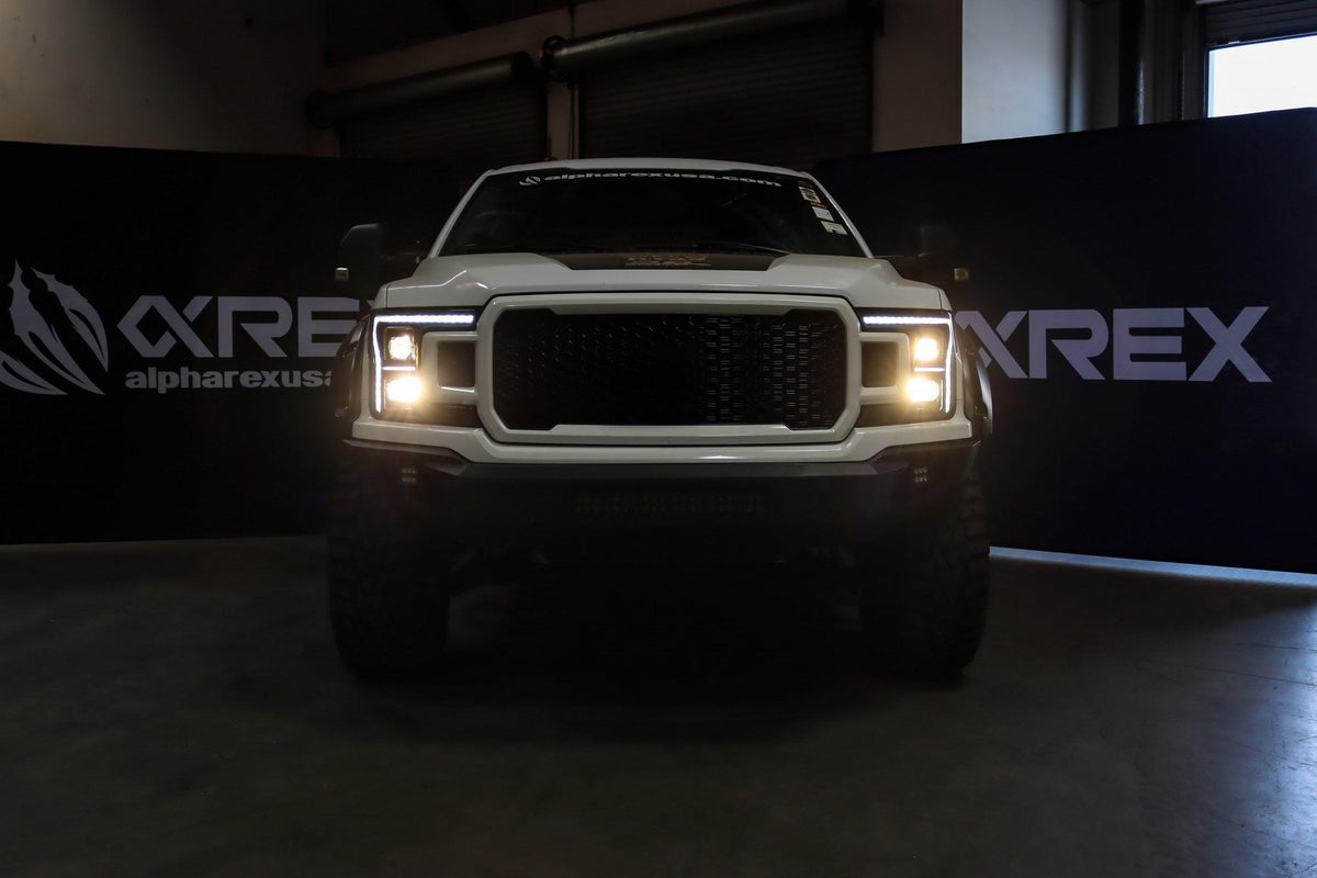 18-20 Ford F150 (MK II 14th Gen Style) PRO-Series Halogen Projector Headlights Alpha-Black - view 12