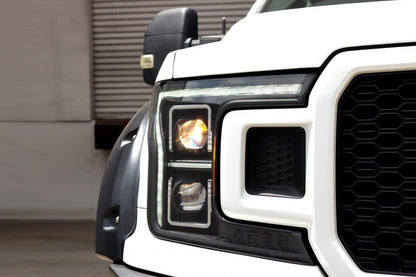 18-20 Ford F150 (MK II 14th Gen Style) PRO-Series Halogen Projector Headlights Black - view 14