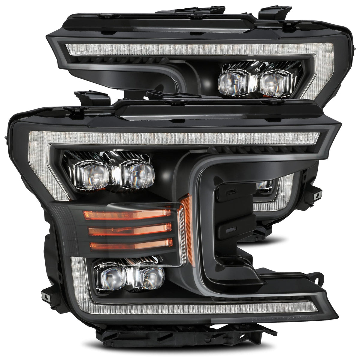 18-20 Ford F150 NOVA-Series LED Projector Headlights Black - view 1