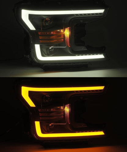 18-20 Ford F150 PRO-Series Halogen Projector Headlights Jet Black - view 7