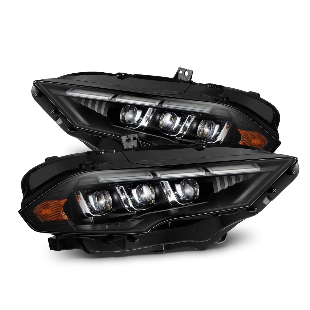 18-23 Ford Mustang MK II NOVA-Series LED Projector Headlights Black - view 1