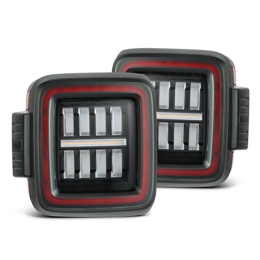 18-26 Jeep Wrangler JL NOVA-Series Prismatic LED Tail Lights Black-Red - view 1