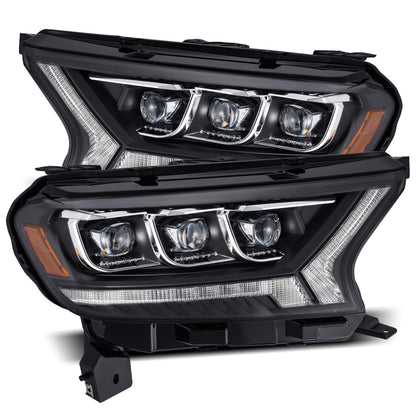 19-23 Ford Ranger NOVA-Series LED Projector Headlights Black - view 1