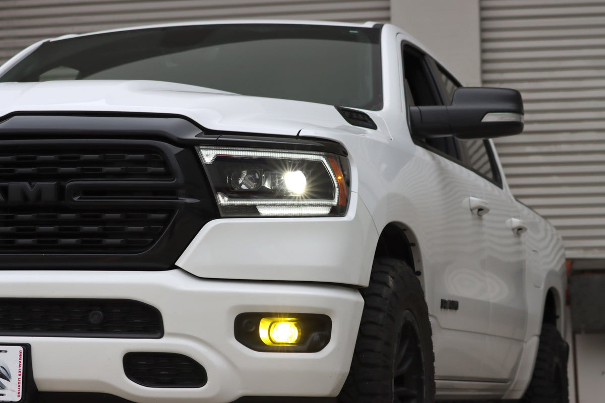19-24 Ram 1500 (MK II 2500 Style) LUXX-Series LED Projector Headlights Alpha-Black - view 5