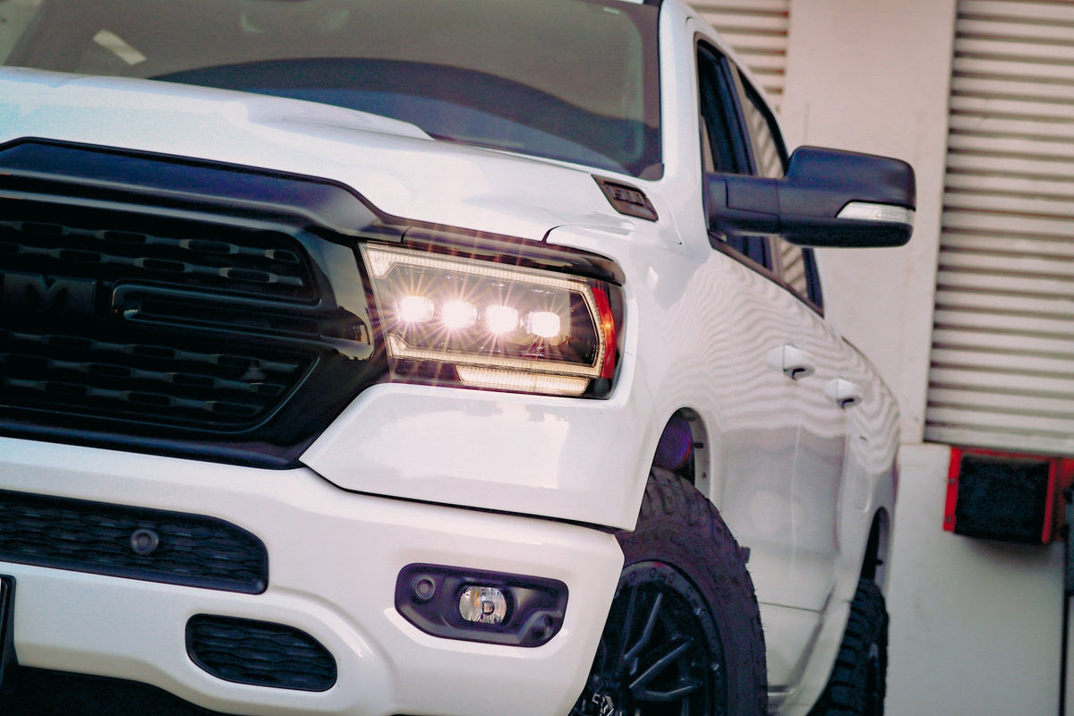 19-24 Ram 1500 (MK II 2500 Style) NOVA-Series LED Projector Headlights Alpha-Black - view 5