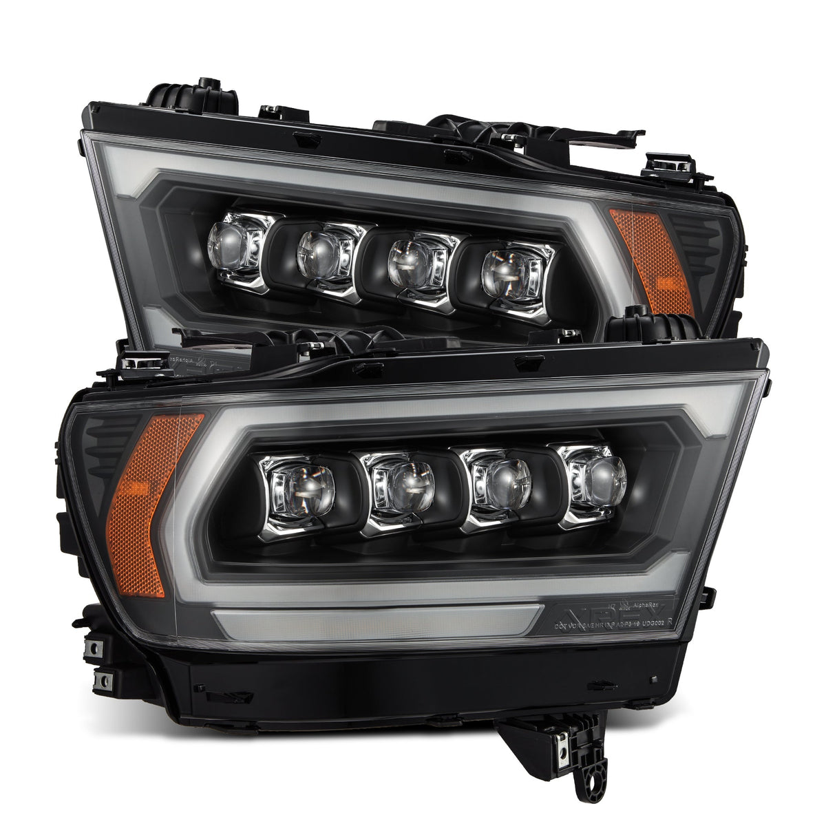 19-24 Ram 1500 (MK II 2500 Style) NOVA-Series LED Projector Headlights Black - view 1