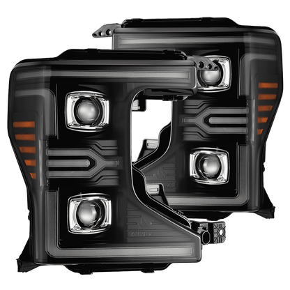 20-22 Ford Super Duty LUXX-Series LED Projector Headlights Black - view 1
