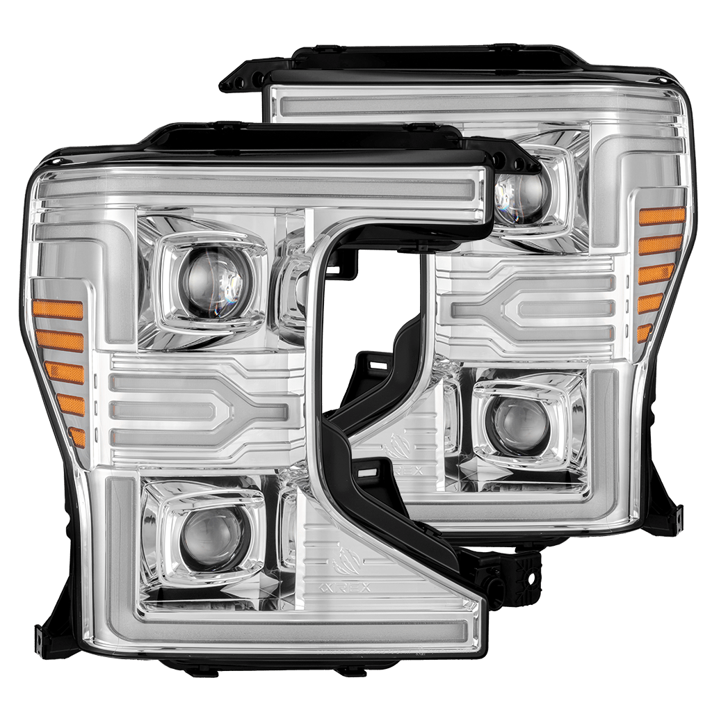 20-22 Ford Super Duty LUXX-Series LED Projector Headlights Chrome - view 1
