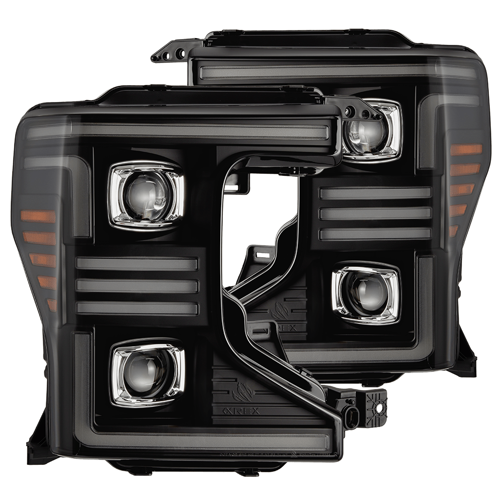20-22 Ford Super Duty PRO-Series Halogen Projector Headlights Black - view 1