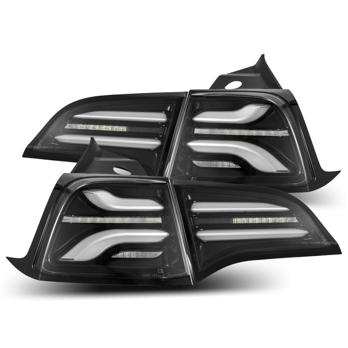 20-24 Tesla Model Y / 22-23 Model 3 (With Stock Amber Turn Signal) PRO-Series LED Tail Lights Jet Black - view 1
